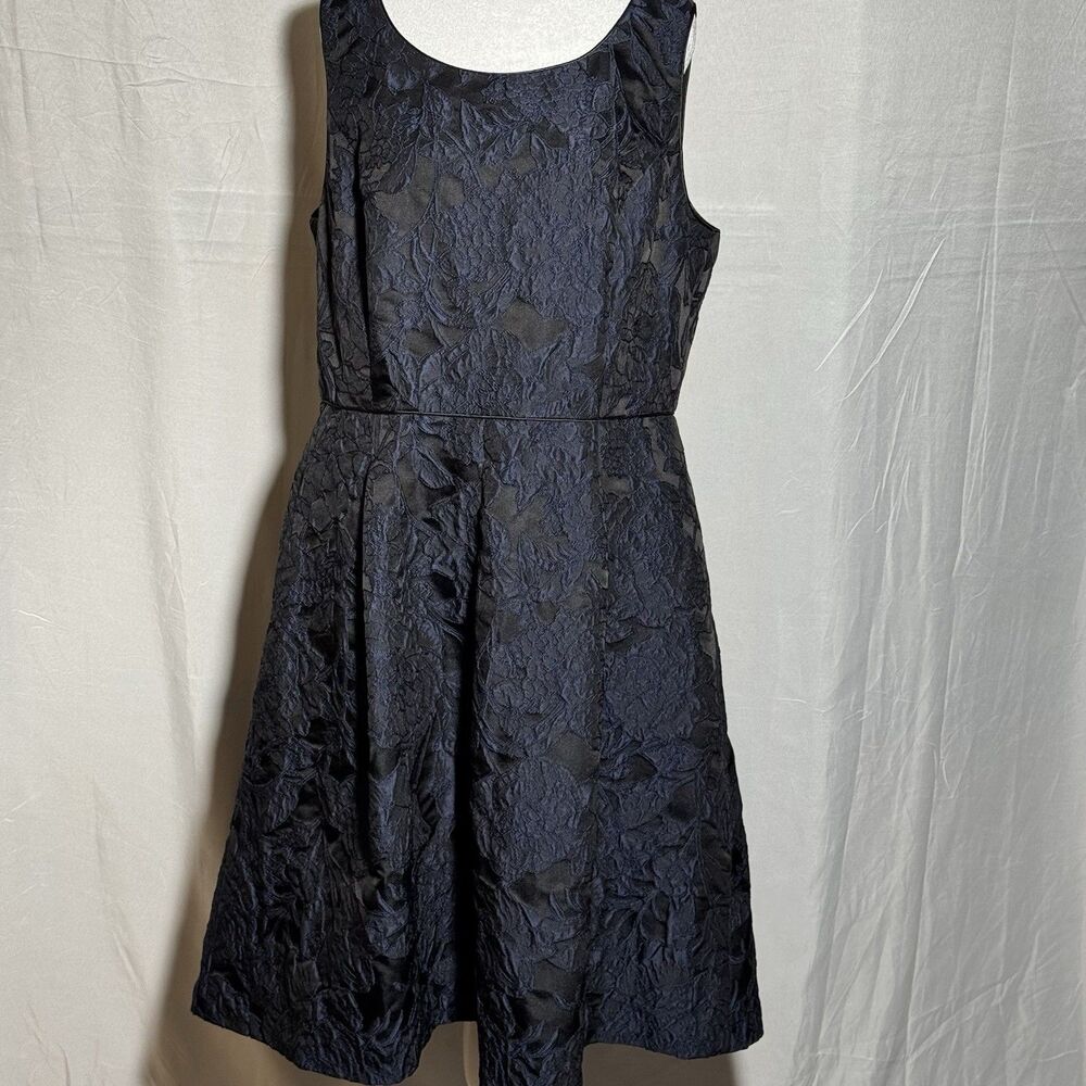 Talbots Black Textured Fit-and-Flare Midi Dress - Picture 1 of 8